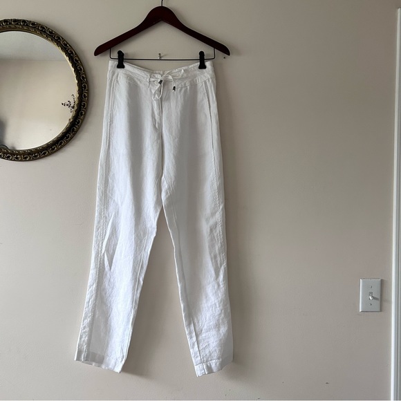 DOLCEZZA | Italian White Linen Pants - Picture 4 of 4